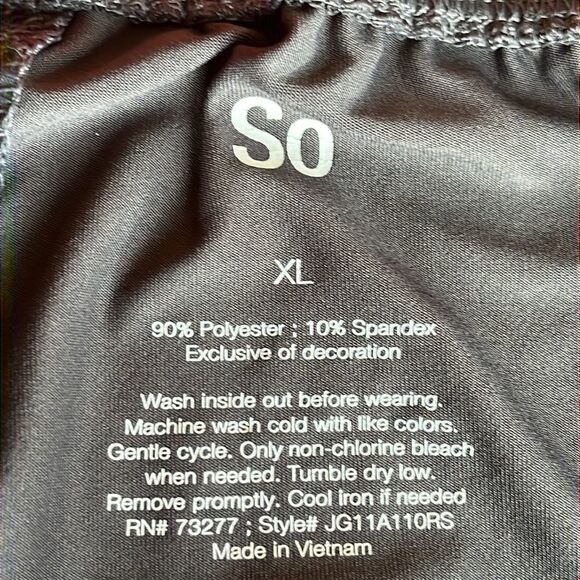 So Juniors’ Sporty Running Short Mid-Rise Size XL Dark Gray - Picture 6 of 7